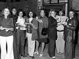 WA Aboriginal netball players in Canberra, 1974 and supporters.