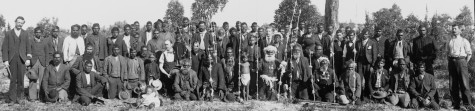 Noongar men photographed at Guildford in 1901 during a visit to WA by the Duke of York and Duchess of Cornwall. Courtesy of State Library of Western Australia, The Battye Library