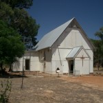 The church at Moore River Native Settlement. It was redone in the 1950's but is no longer used. Courtesy http://org.elon.edu/australia/moorerivergeral.html