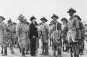 Minister for the Army, the Honorable Frank Forde, greeting Corporal Latham during a visit to the Western Training Centre, Northam, W.A. 2/4/1943. Courtesy Australian War Memorial, http://www.awm.gov.au/collection/051013/