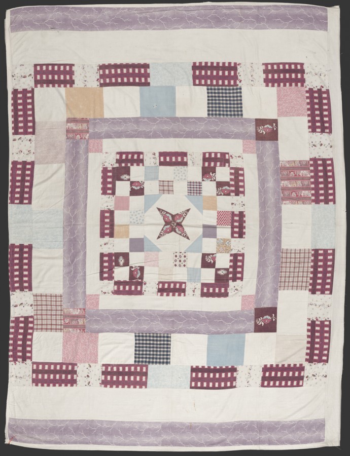 Patchwork quilt made by Noongar girls in the Upper Swan, before 1848. The girls were taught by Miss Elizabeth Irwin, here visiting her uncle Frederick Irwin, commander of the military forces in the Swan River Colony. Courtesy NLA, an7828946